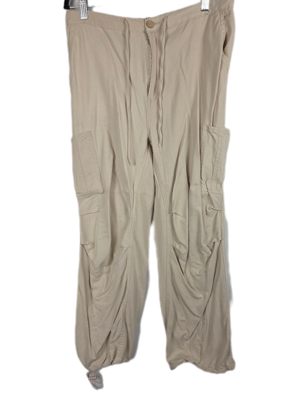 Urban Behavior Beige Cargo Drawstring Utility Pants